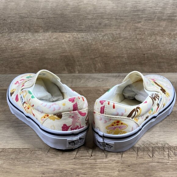 VANS Classic Slip On Get Outdoors Classic White Canvas Shoes Womens 9.5 NEW - Picture 6 of 10